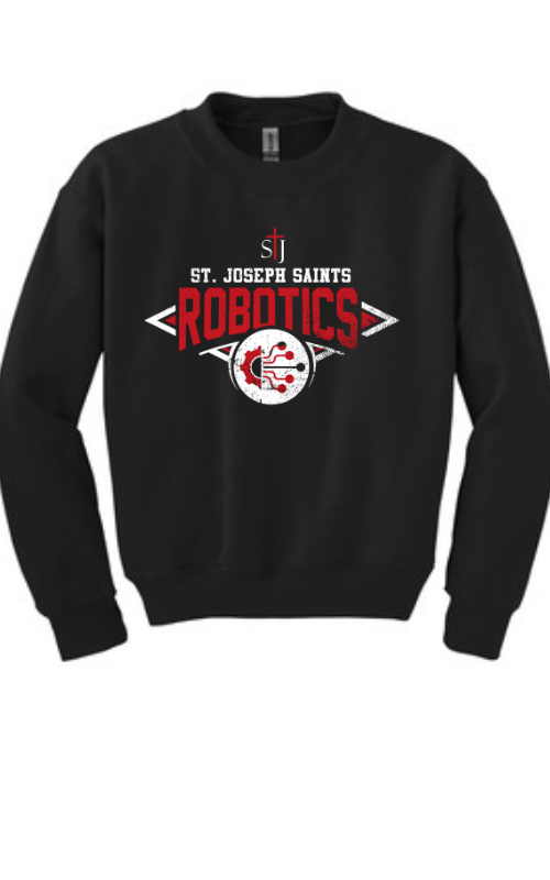 Youth Crewneck Sweatshirt with Vinyl STJ Robotics Gildan 18000B
