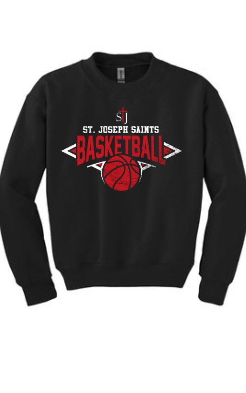 Youth Crewneck Sweatshirt with Vinyl STJ Basketball Gildan 18000B