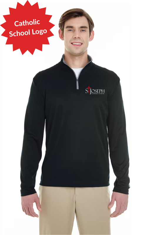 Catholic School Adult 1/4-Zip Pullover Jacket with Embroidered STJ Logo 4102