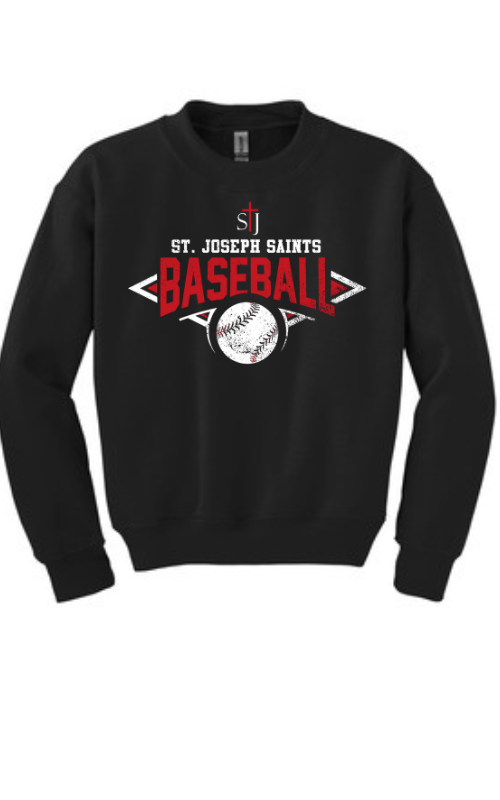 Youth Crewneck Sweatshirt with Vinyl STJ Baseball Gildan 18000B
