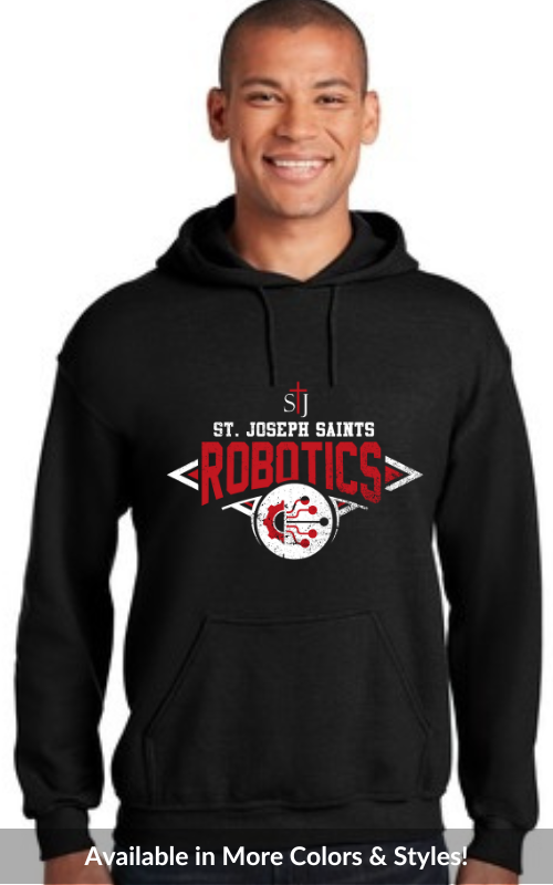 Adult Hooded Sweatshirt with Vinyl STJ Robotics Gildan 18500