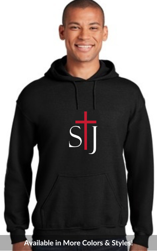 Adult Hooded Sweatshirt with Vinyl STJ Gildan 18500