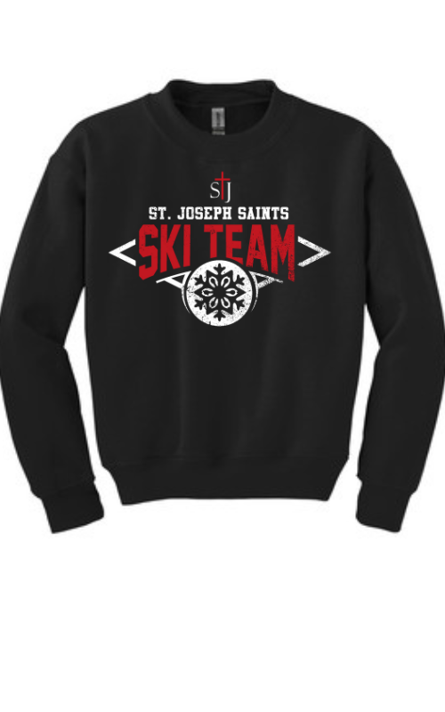 Youth Crewneck Sweatshirt with Vinyl STJ Ski Team Gildan 18000B