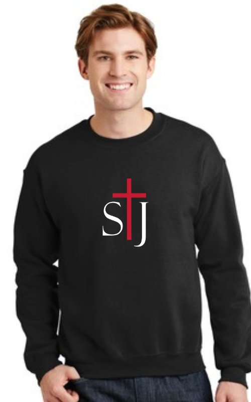 Adult Crewneck Sweatshirt with Vinyl STJ Gildan 18000