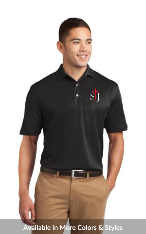 Adult Short Sleeve Athletic Dri-Mesh® Polo with Embroidered STJ Logo K469