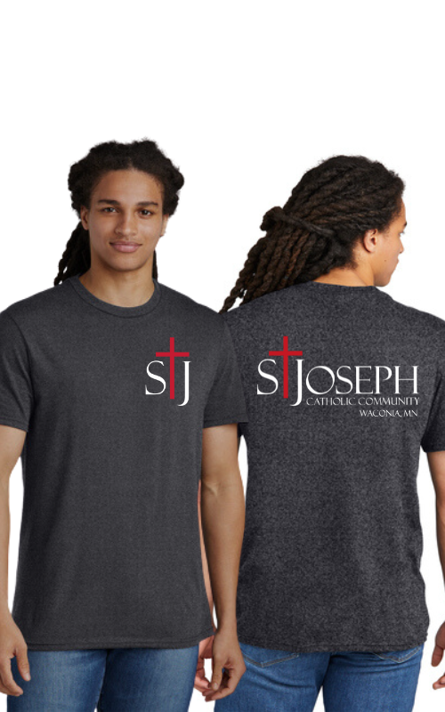 Adult Short Sleeve T-Shirt with St Josephs Catholic Community Waconia Logo DT5000