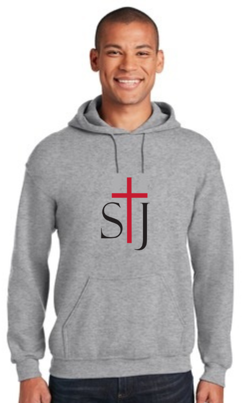 Adult Hooded Sweatshirt with Vinyl STJ Gildan 18500