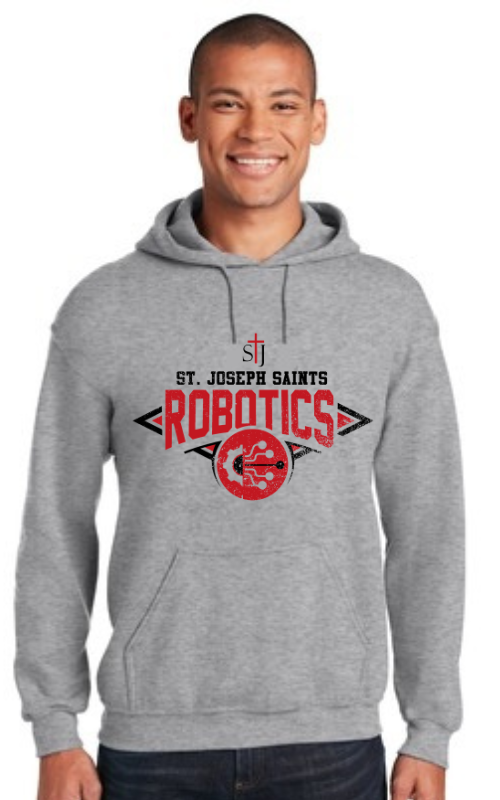 Adult Hooded Sweatshirt with Vinyl STJ Robotics Gildan 18500
