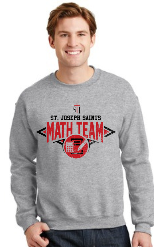 Adult Crewneck Sweatshirt with Vinyl STJ Math Team Gildan 18000