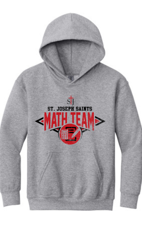 Youth Hooded Sweatshirt with Vinyl STJ Math Team Gildan 18500B