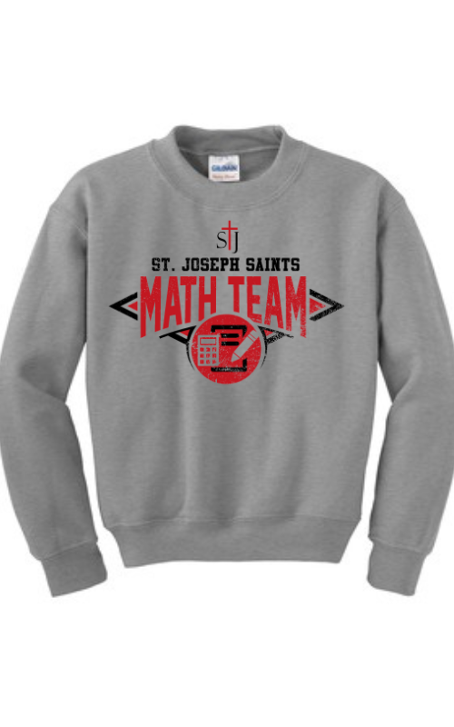 Youth Crewneck Sweatshirt with Vinyl STJ Math Team Gildan 18000B
