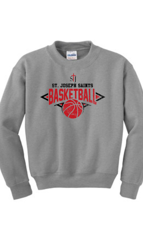 Youth Crewneck Sweatshirt with Vinyl STJ Basketball Gildan 18000B