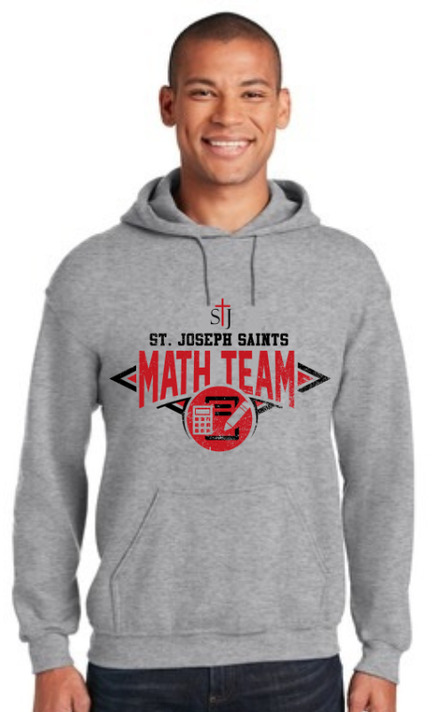 Adult Hooded Sweatshirt with Vinyl STJ Academic Team Logo 18500