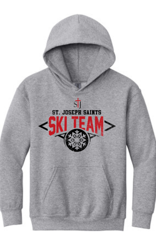 Youth Hooded Sweatshirt with Vinyl STJ Ski Team Gildan 18500B