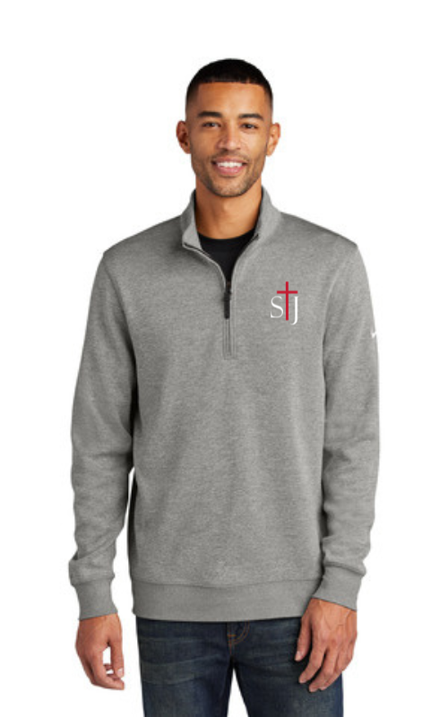 Mens Half Zip Fleece Jacket with Embroidered STJ Logo NKFD9892