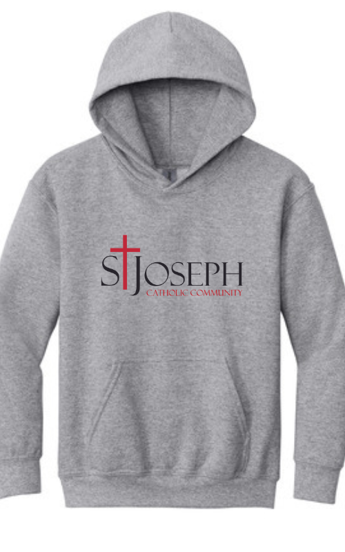 Youth Hooded Sweatshirt with Vinyl STJCC Logo Gildan 18500B