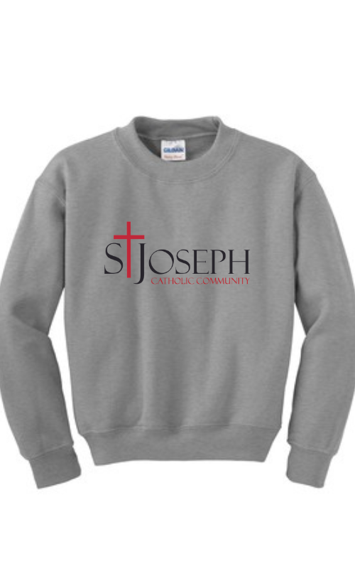 Youth Crewneck Sweatshirt with Vinyl STJCC Logo Gildan 18000B