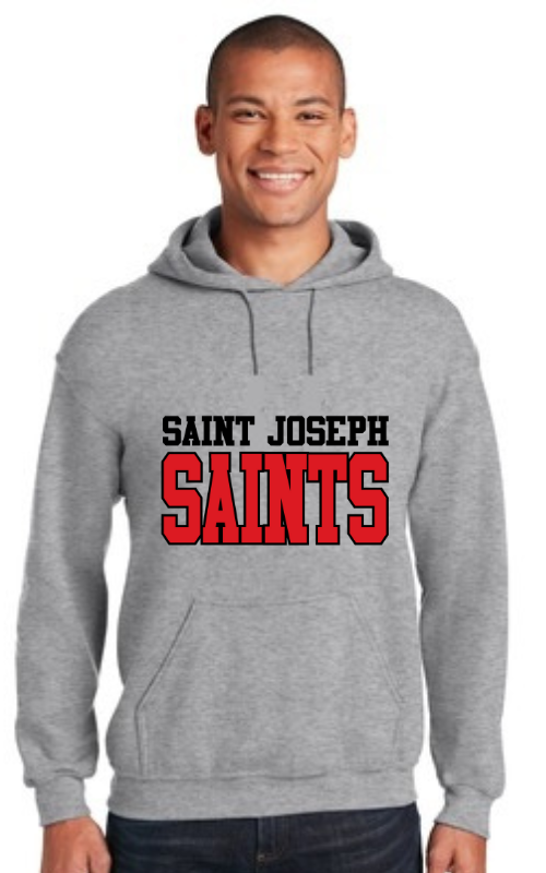 Adult Hooded Sweatshirt with Vinyl STJ SAINTS Gildan 18500