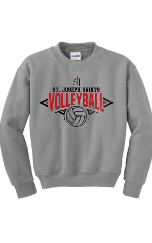 Youth Crewneck Sweatshirt with Vinyl STJ Volleyball Gildan 18000B