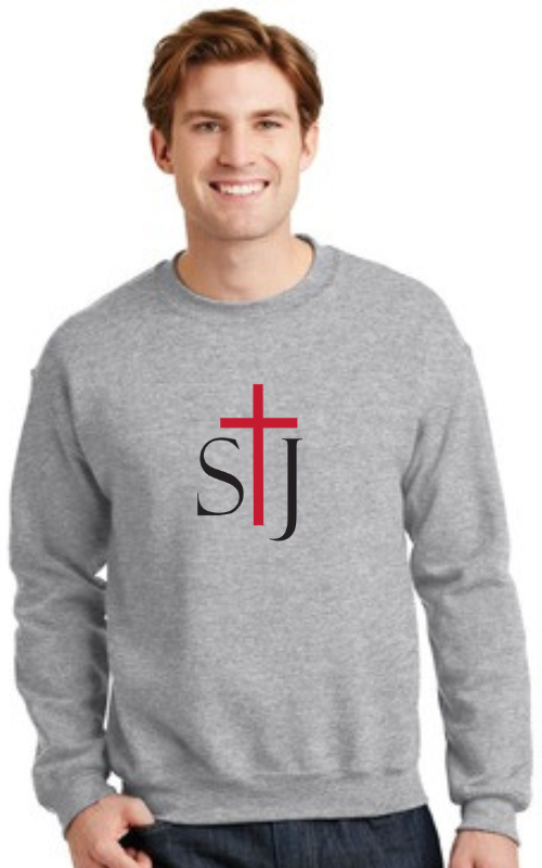 Adult Crewneck Sweatshirt with Vinyl STJ Gildan 18000