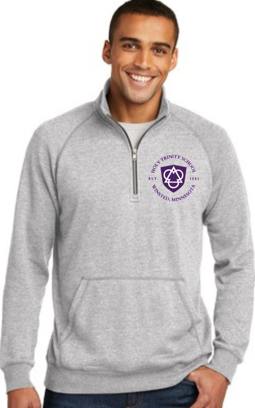 Adult Lightweight Fleece 1/4-Zip Pullover Jacket with Embroidered Holy Trinity Logo DM392