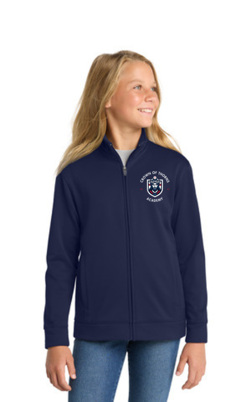 Youth Sport-Wick® Fleece Full-Zip Jacket with Embroidered Logo - YST241