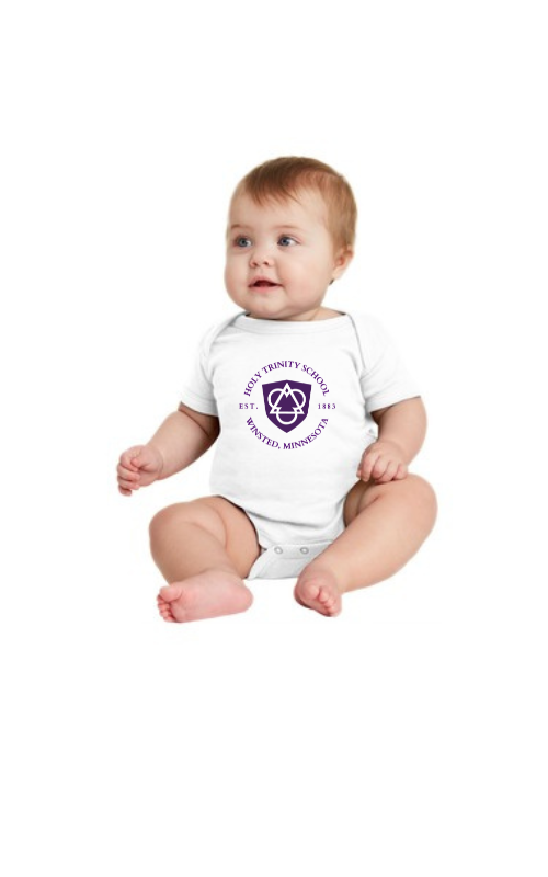 Infant Short Sleeve Baby Rib Bodysuit with Vinyl HTS Logo RS4400
