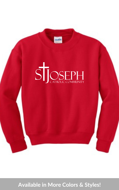 Youth Crewneck Sweatshirt with Vinyl STJCC Logo Gildan 18000B