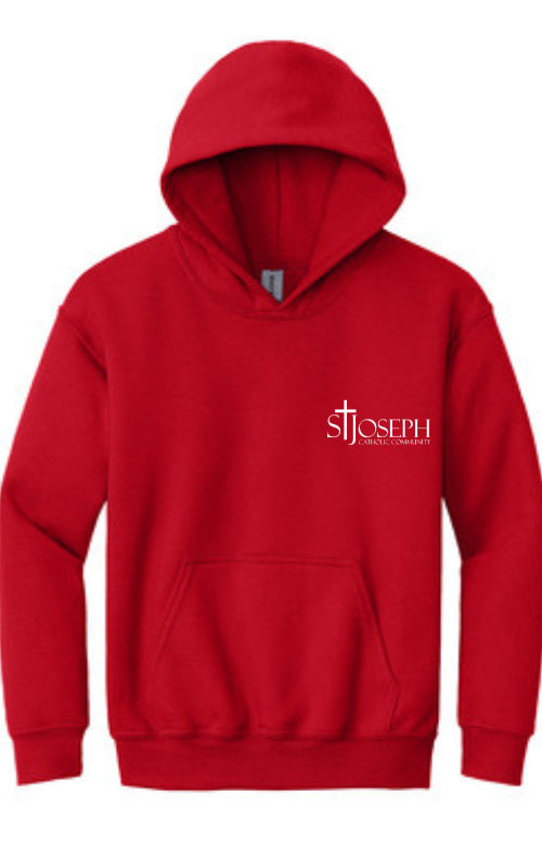 Youth Hooded Sweatshirt with Embroidered STJCC Logo Gildan 18500B