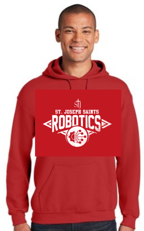 Adult Hooded Sweatshirt with Vinyl STJ Robotics Gildan 18500