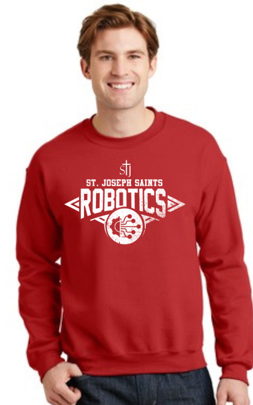 Adult Crewneck Sweatshirt with Vinyl STJ Robotics Gildan 18000