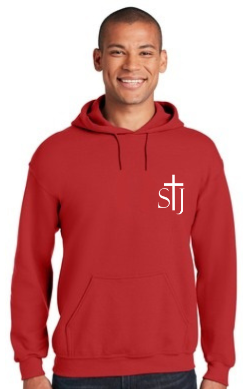 Adult Hooded Sweatshirt with Embroidered STJ Gildan 18500