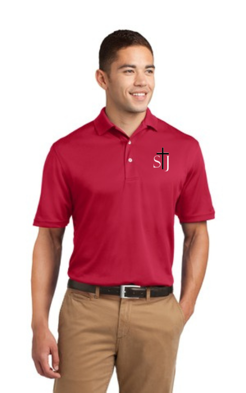 Adult Short Sleeve Athletic Dri-Mesh® Polo with Embroidered STJ Logo K469