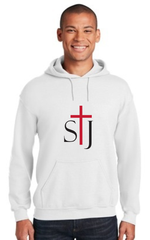 Adult Hooded Sweatshirt with Vinyl STJ Gildan 18500