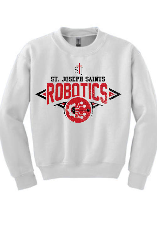 Youth Crewneck Sweatshirt with Vinyl STJ Robotics Gildan 18000B