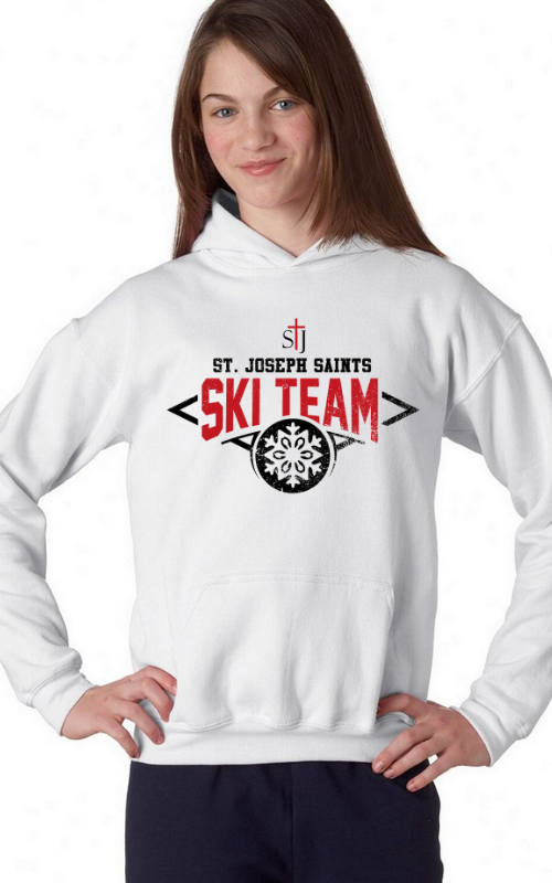 Youth Hooded Sweatshirt with Vinyl STJ Ski Team Gildan 18500B