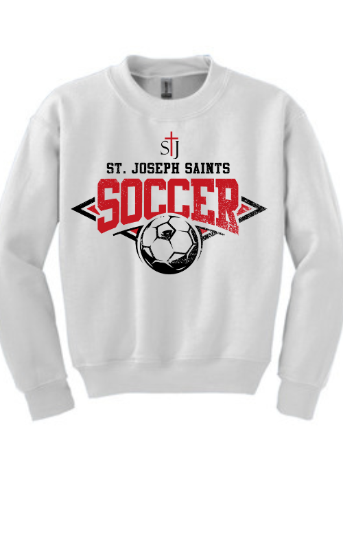 Youth Crewneck Sweatshirt with Vinyl STJ Soccer Gildan 18000B