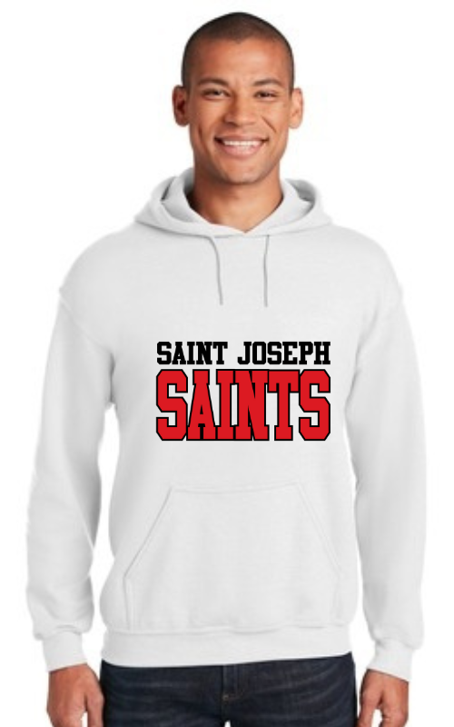 Adult Hooded Sweatshirt with Vinyl STJ SAINTS Gildan 18500