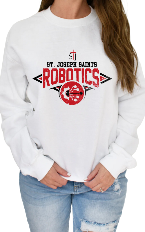 Adult Crewneck Sweatshirt with Vinyl STJ Robotics Gildan 18000