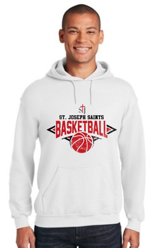 Adult Hooded Sweatshirt with Vinyl STJ Basketball 18500
