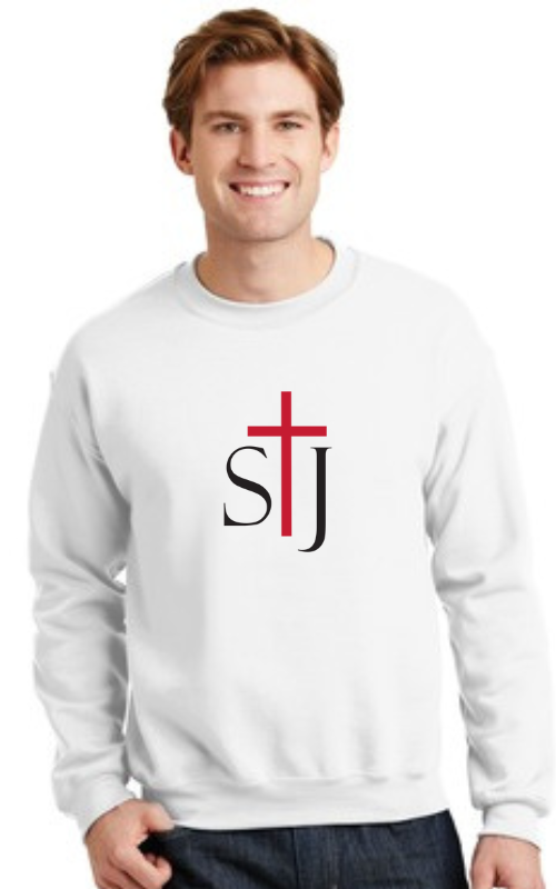 Adult Crewneck Sweatshirt with Vinyl STJ Gildan 18000