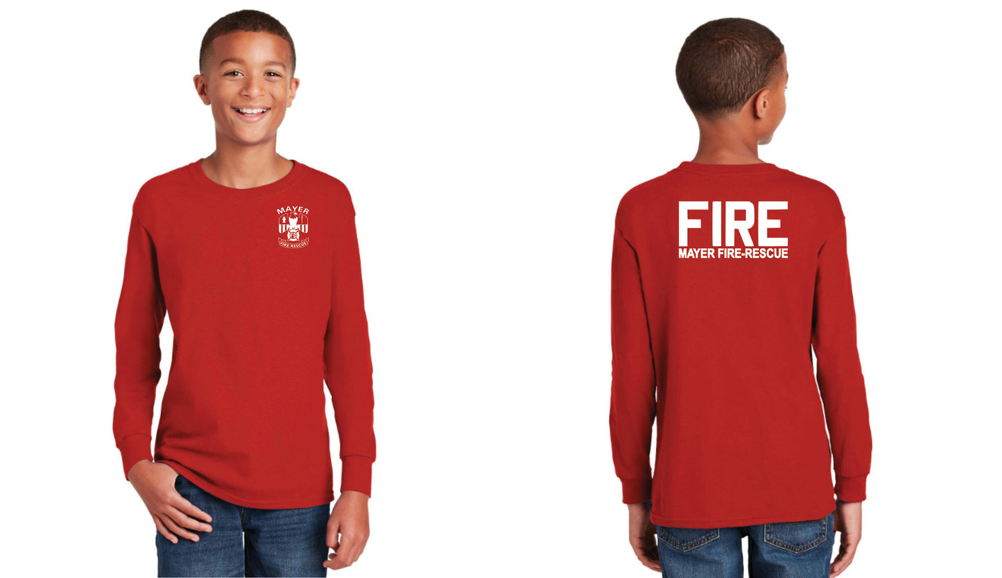 Youth Front Left Chest Traditional Logo with Full Back Traditional Logo Gildan® Youth Heavy Cotton™ 100% Cotton Long Sleeve T-Shirt