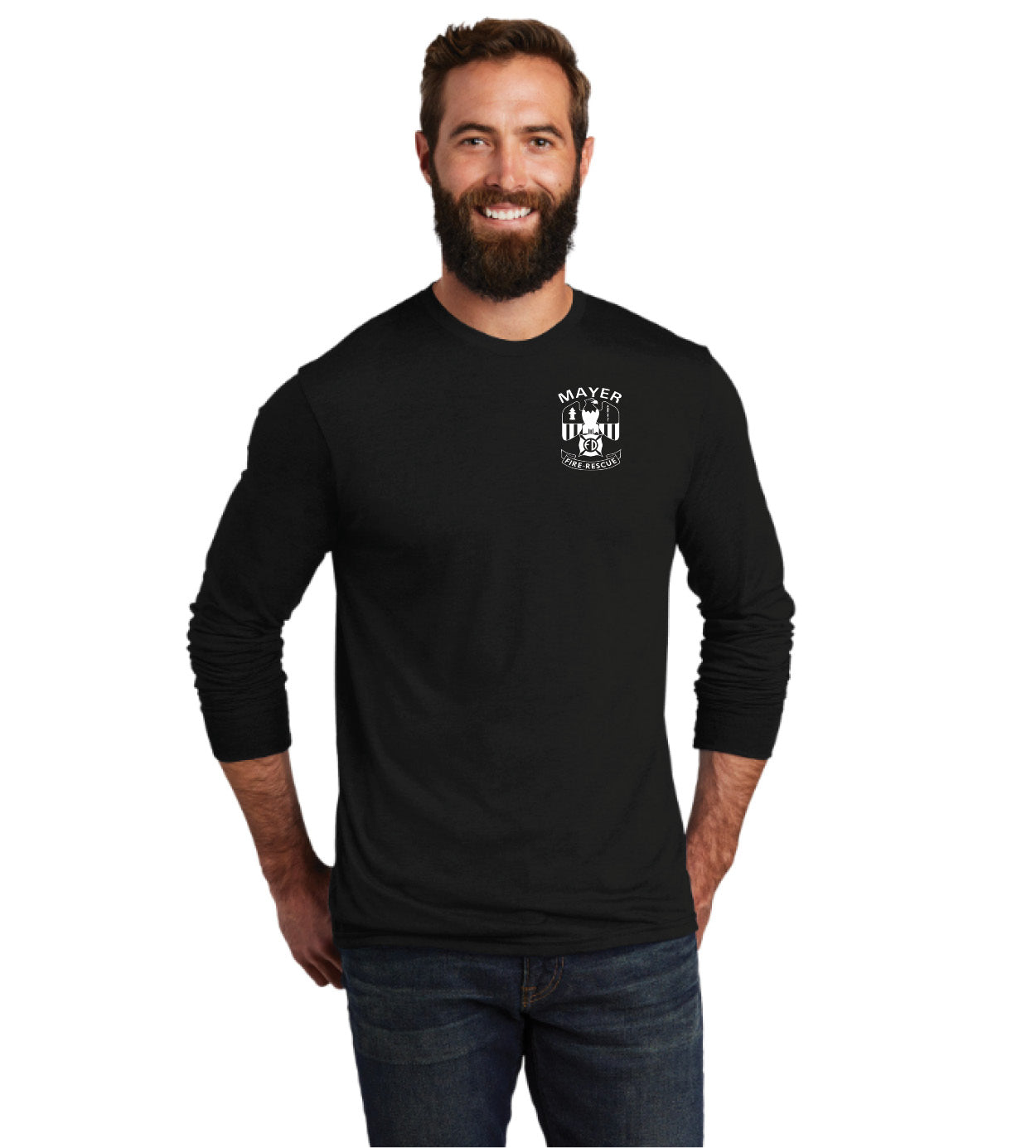 Traditional Left Chest Logo with Choice of Full Back Logo Allmade® Unisex Tri-Blend Long Sleeve Tee