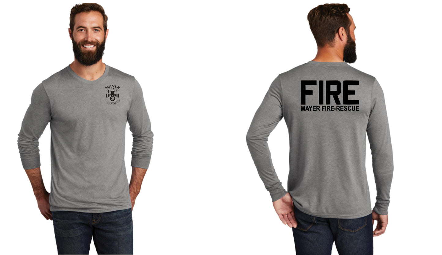Traditional Left Chest Logo with Choice of Full Back Logo Allmade® Unisex Tri-Blend Long Sleeve Tee