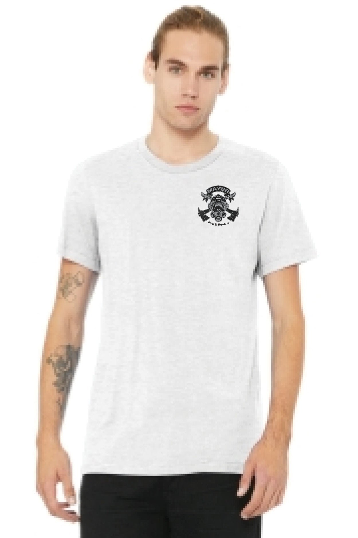Custom Helmet Logo Tee Front Left Chest Only