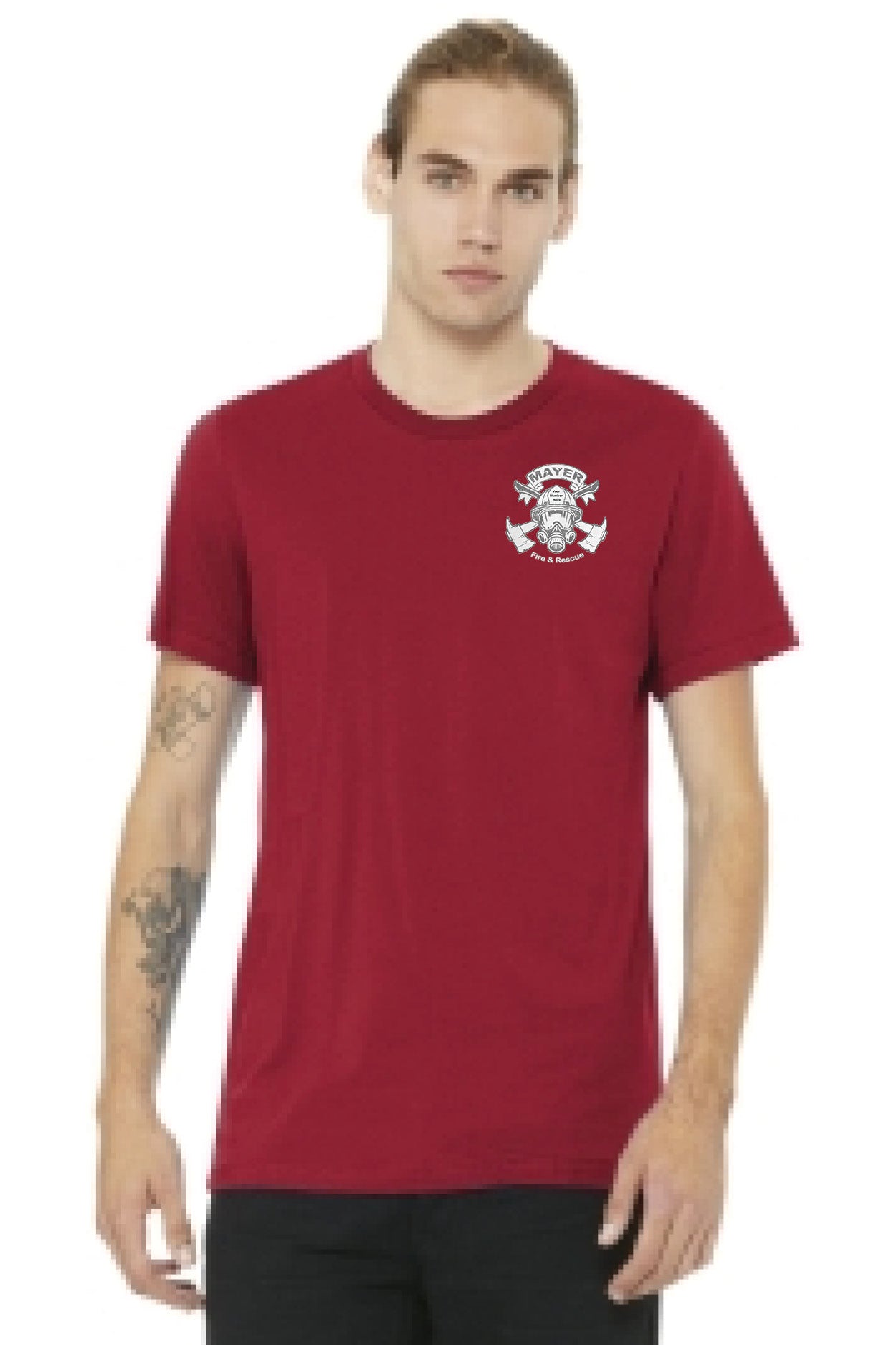 Custom Helmet Logo Tee Front Left Chest Only