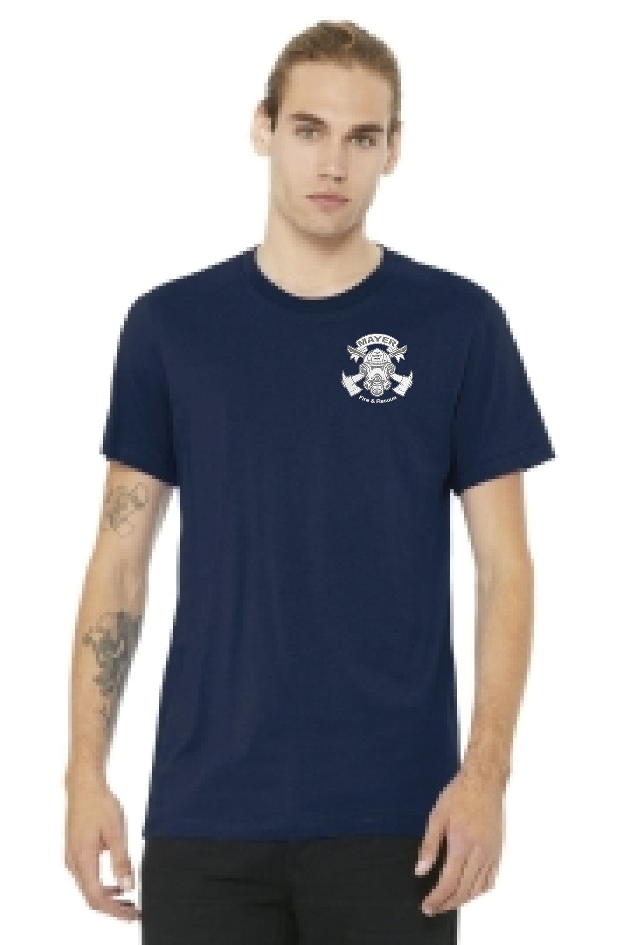 Custom Helmet Logo Tee Front Left Chest Only