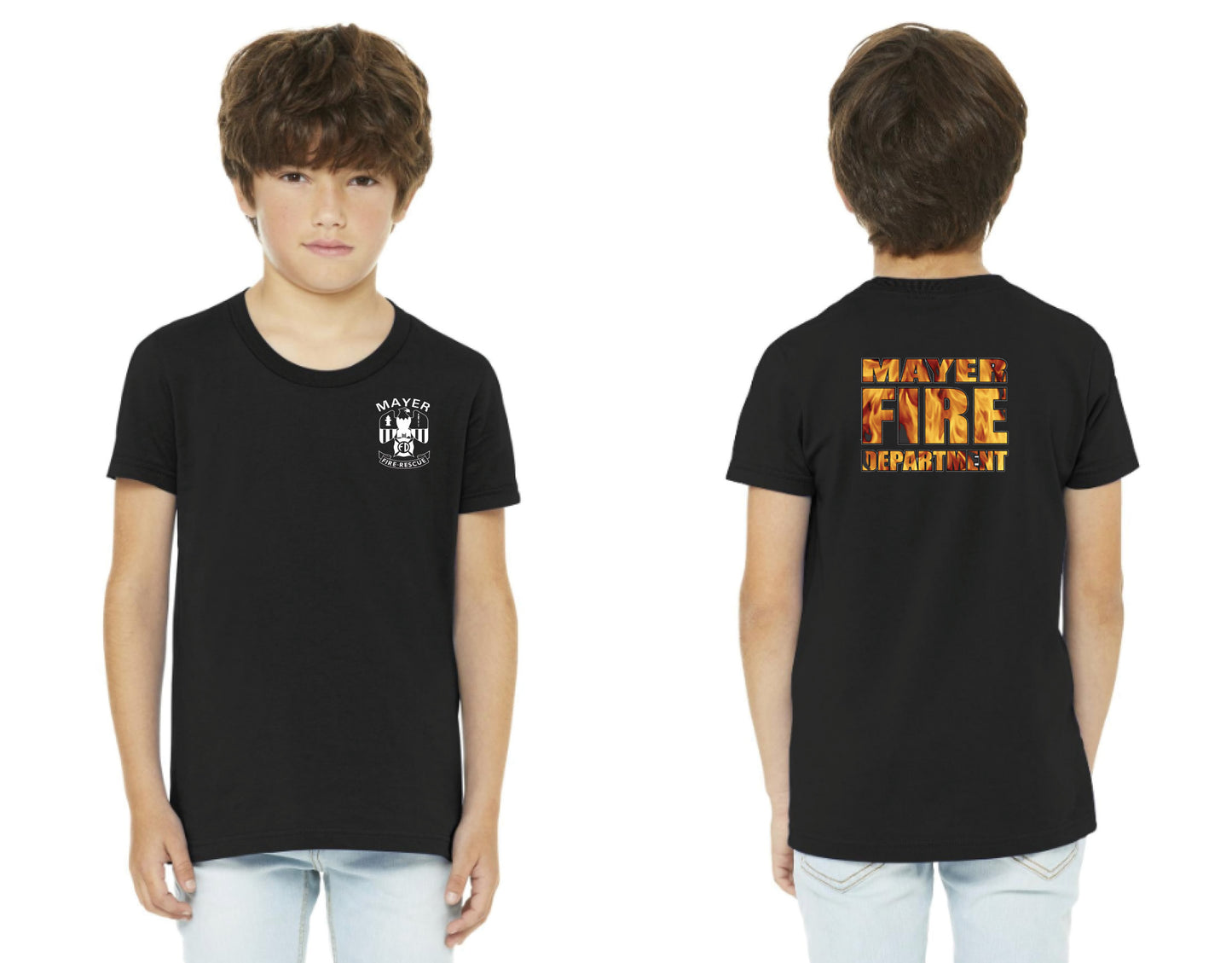 Youth Traditional Front Left Chest Logo w/ Back Logo Variations - Short Sleeve Tee