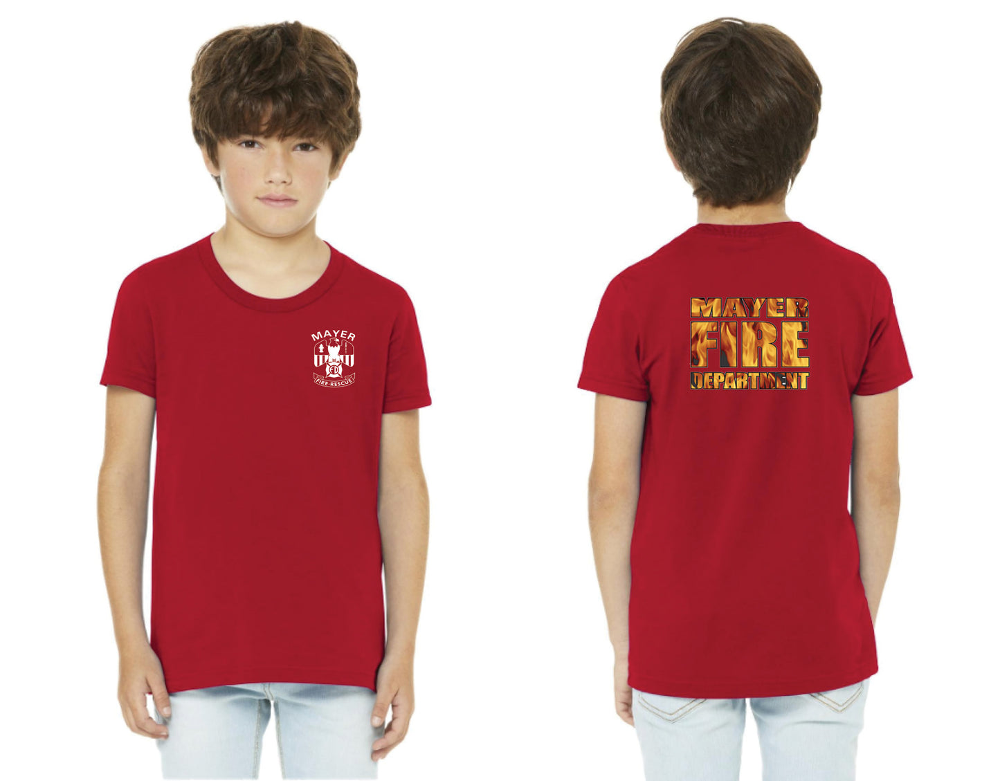 Youth Traditional Front Left Chest Logo w/ Back Logo Variations - Short Sleeve Tee