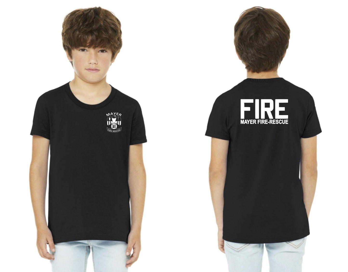 Youth Traditional Front Left Chest Logo w/ Back Logo Variations - Short Sleeve Tee